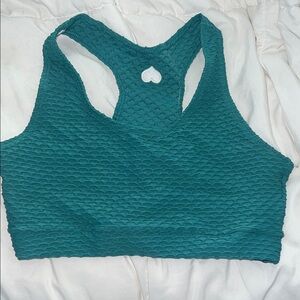 Booty by Brabants Sea Green Textured Sports Bra